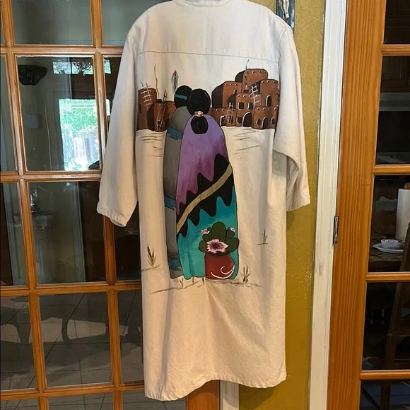 Ladies Handmade Cotton Duster Coat - Picture 2 of 6